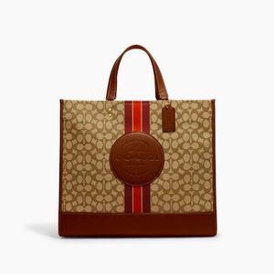 Dempsey Tote 40 In Signature Jacquard With Stripe And Coach Patch